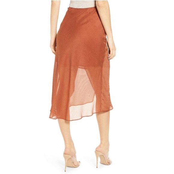 J.O.A. Striped High/Low Midi Skirt - Picture 4 of 10